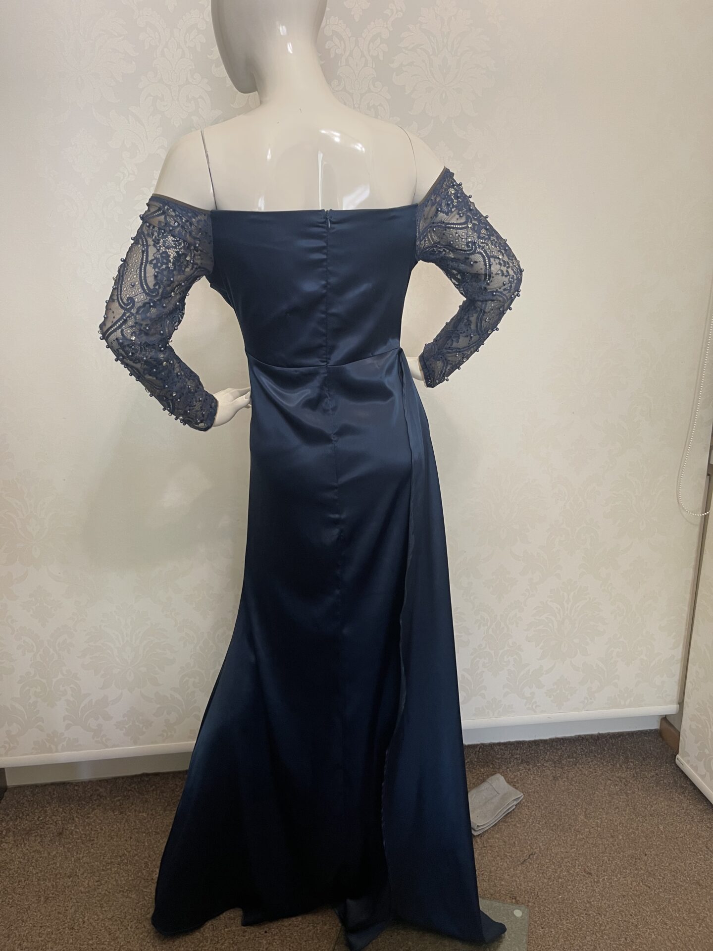 Granatowa Suknia Maxi- wieczorowa Glamour premium. - obrazek 4