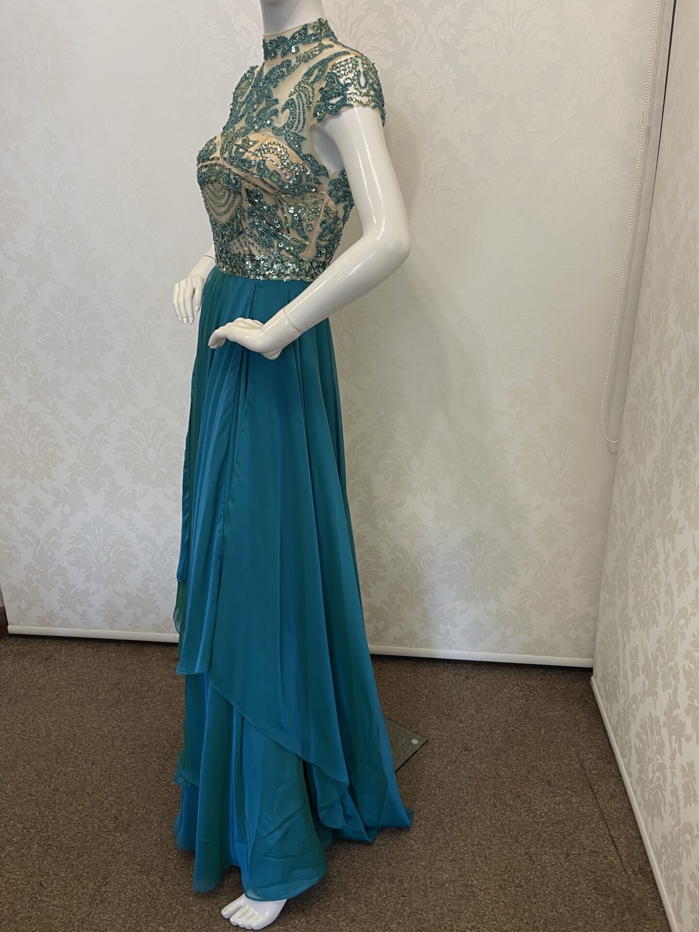 Suknia wieczorowa Turquoise Royal Glamour - obrazek 3