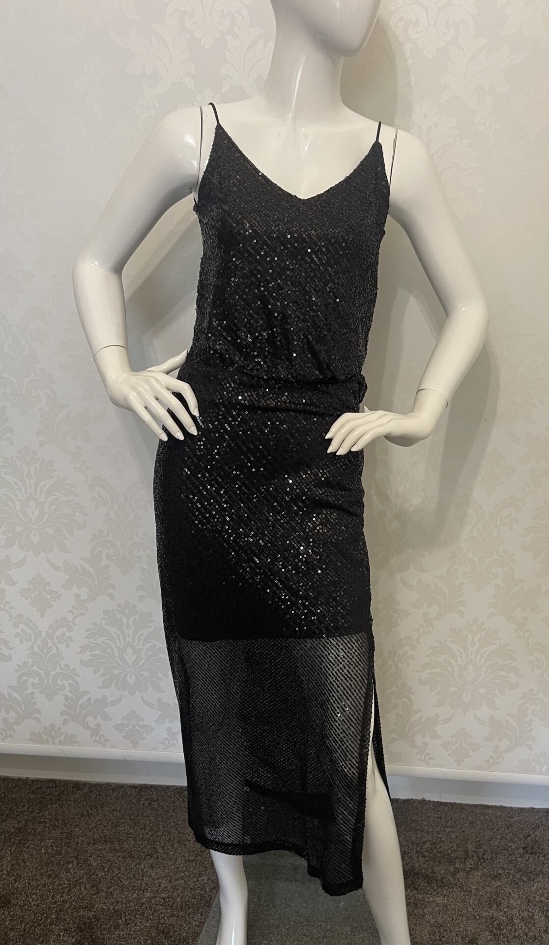 Zestaw Wieczorowy Glamour cekiny czarne