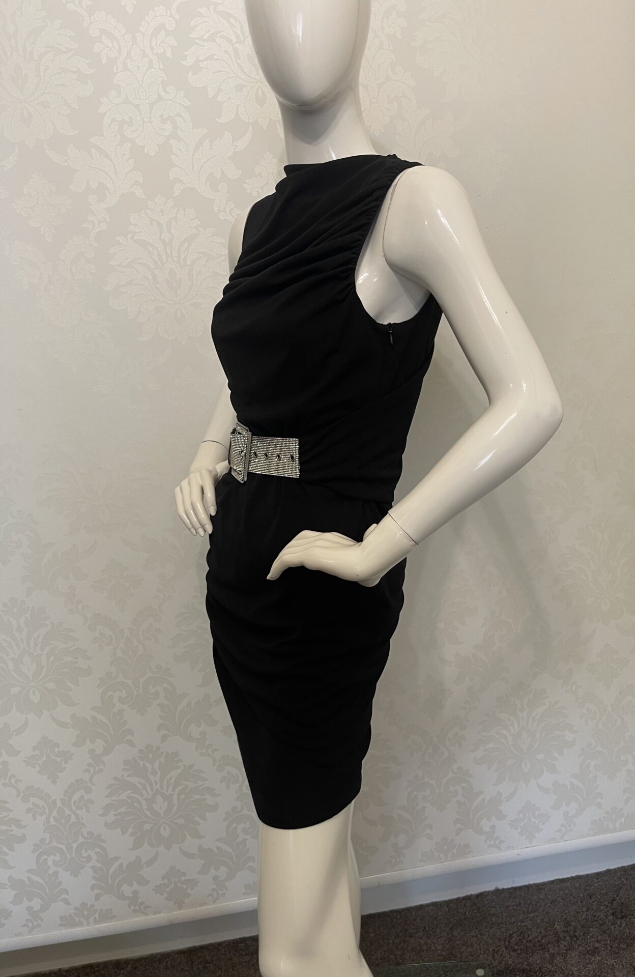Sukienka czarna Mini Glamour Klubowa - obrazek 3